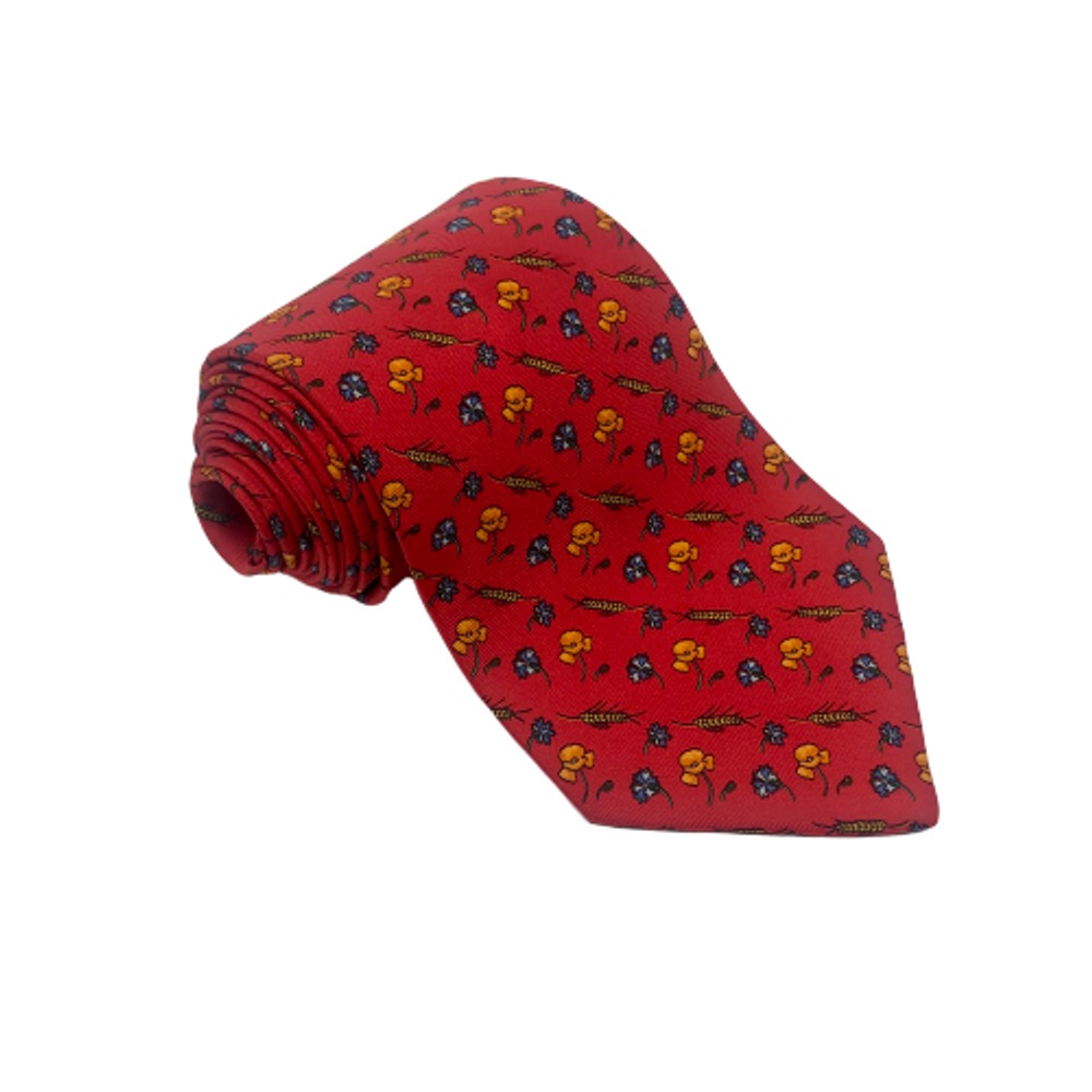 Salvatore Ferragamo Red Floral Tie